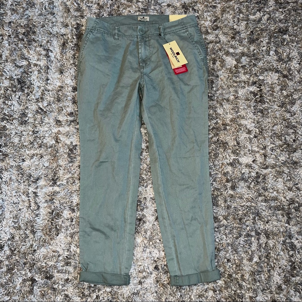 Woolrich NWT $79 Womens Sage Green Sunday Chino Pants sz 4